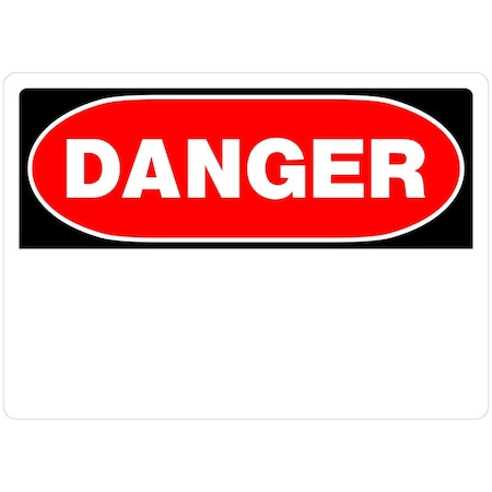 Hillman HILLMAN English White Danger Sign 10 in. H X 14 in. W, PK6 842052